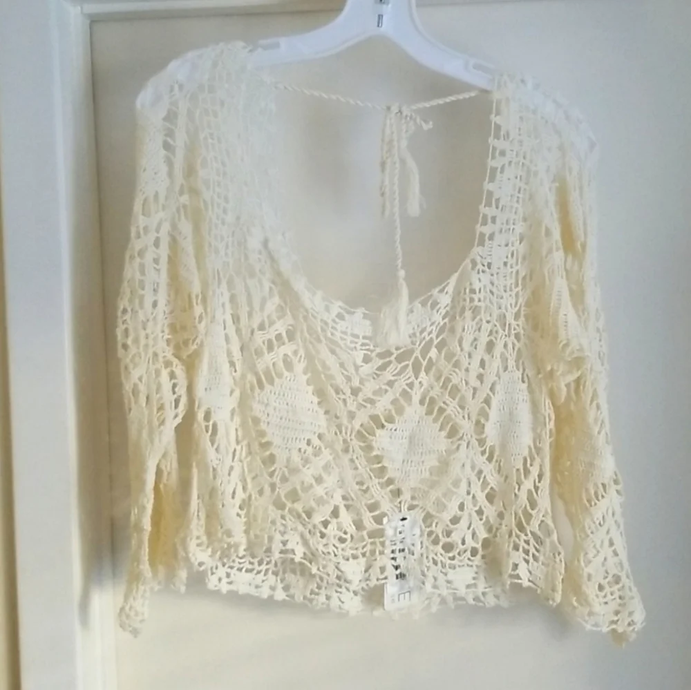 NWT L*Space Cody Crochet Summer Beach Swim Crop Top Coverup - Picture 9 of 12